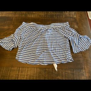 Striped off shoulder top